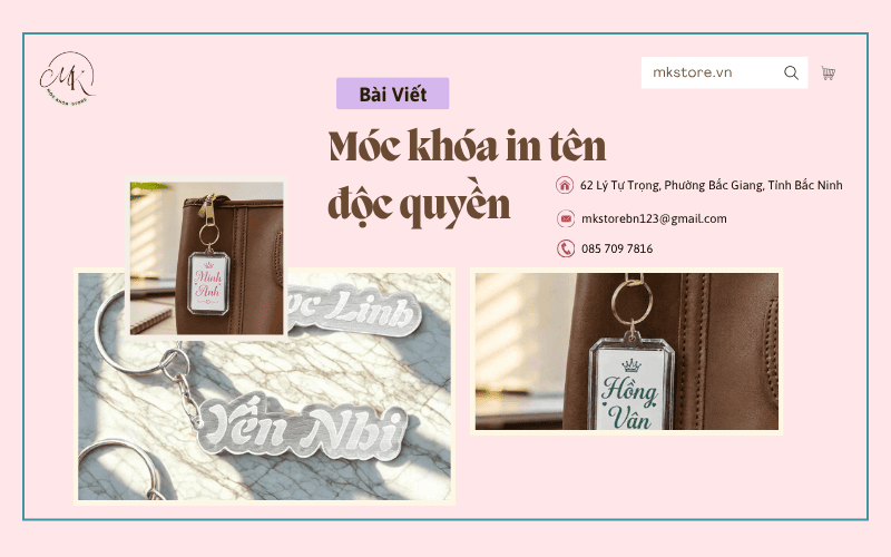 Móc khóa in tên độc quyền